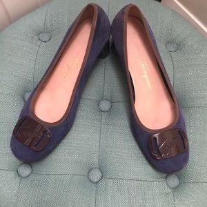 My Ferragamo stylish suede pumps.